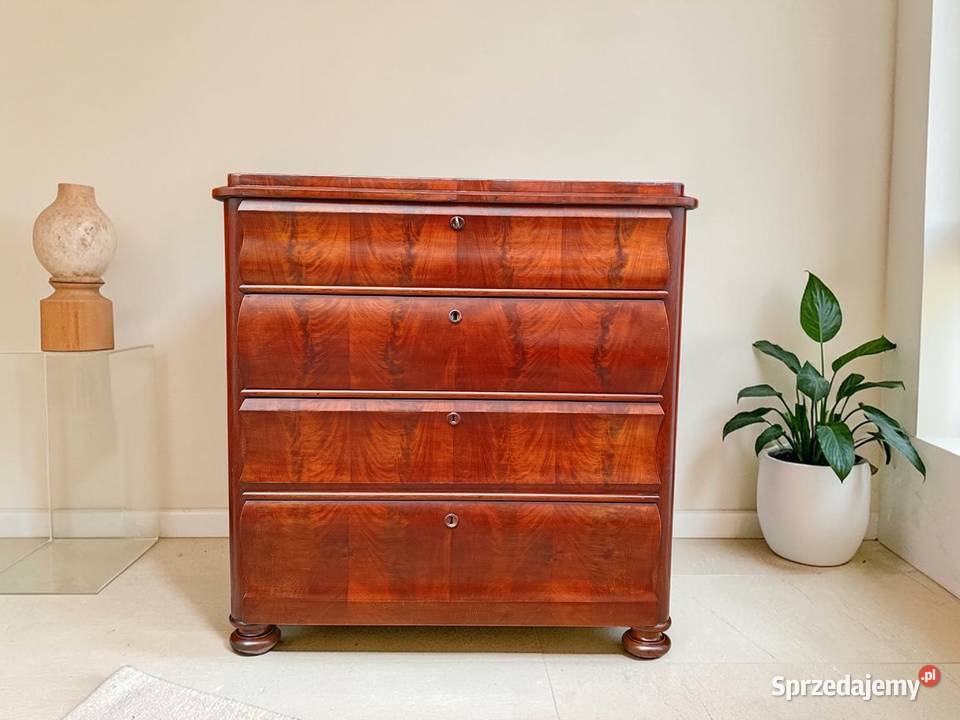 Zabytkowa Komoda Mahoniowa w stylu Biedermeier Suchorzew