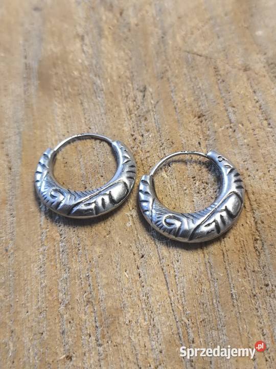 Stare srebrne kolczyki koszyczki Vintage Mysłowice