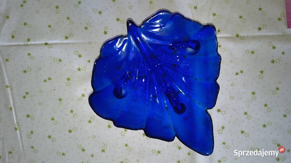 Kobaltowa patera PRL Chorzew sprzedam