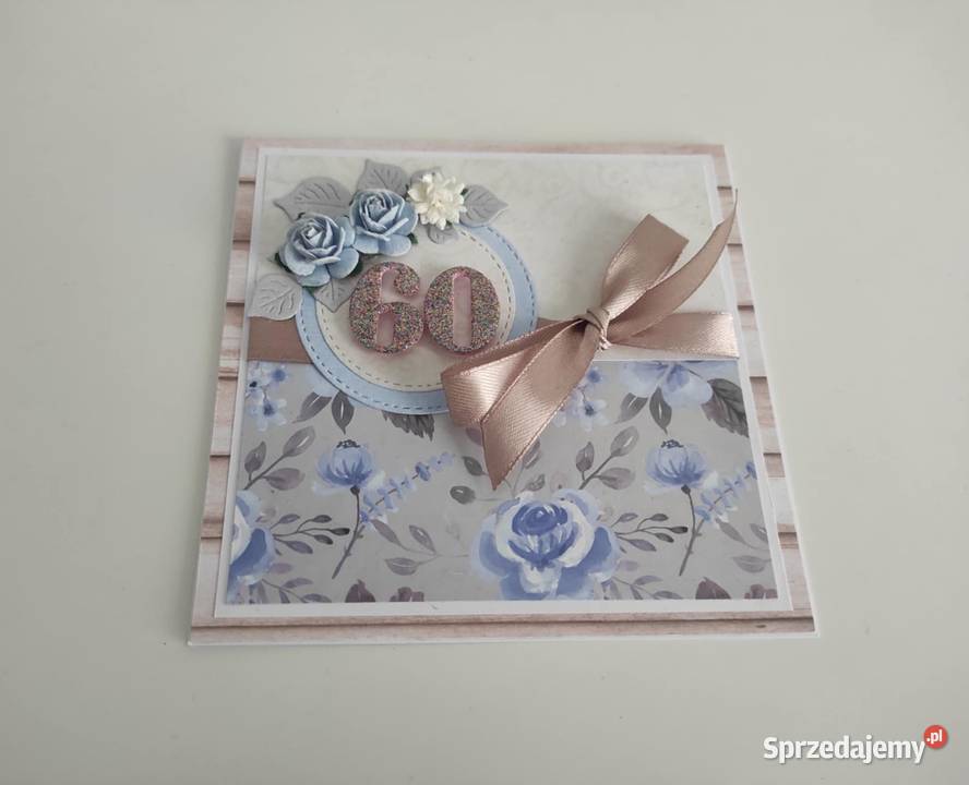 Kartka ręcznie robiona na urodziny z kwiatami Łódź sprzedam