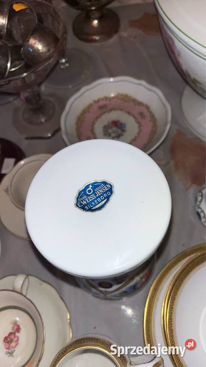 Bohemia wazon w stylu Biedermeier szkło rubinowe Porcelana i szkło