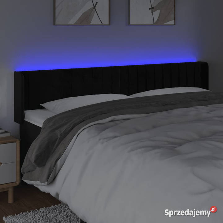 Zagłówek do łóżka z LED czarny 203x16x7888 Warszawa