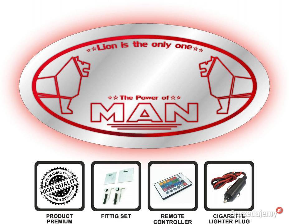 MAN LED mirror 60x30 24v multicolor 3m cable Diody i neony Kobierno