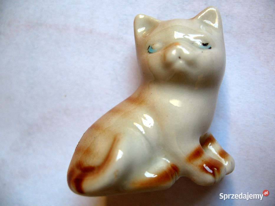Kot uroczy mały kotek porcelana Figurka 35 x 35 Figurki i rzeźby Siedlce