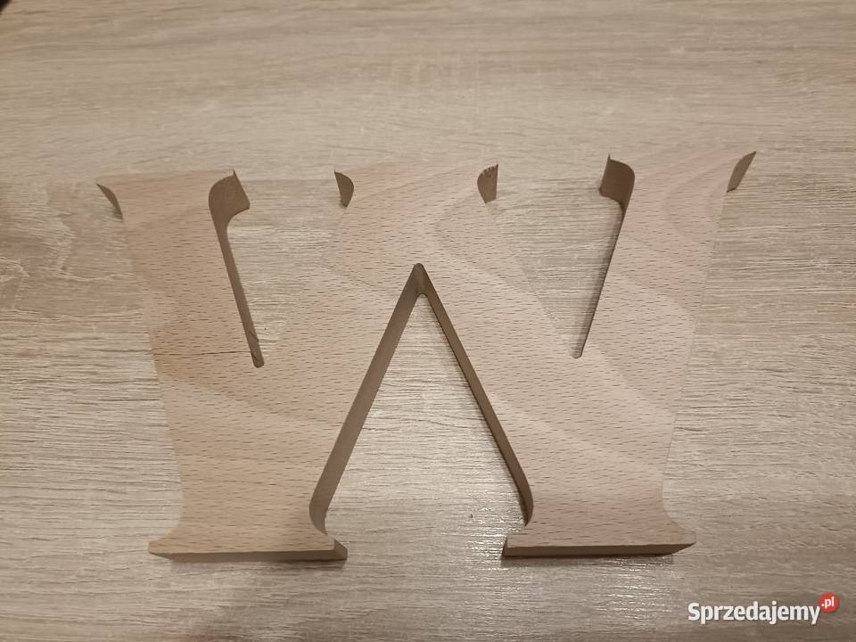 Drewniana litera W Dekoracje i ozdoby