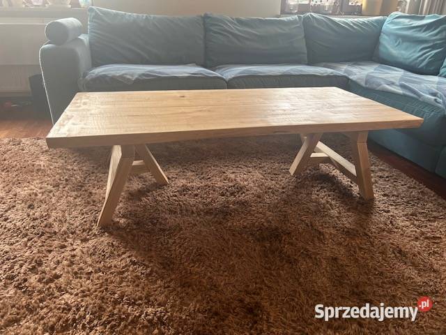 Stolik kawowy z litego jesionu Krawędź live edge Kętrzyn