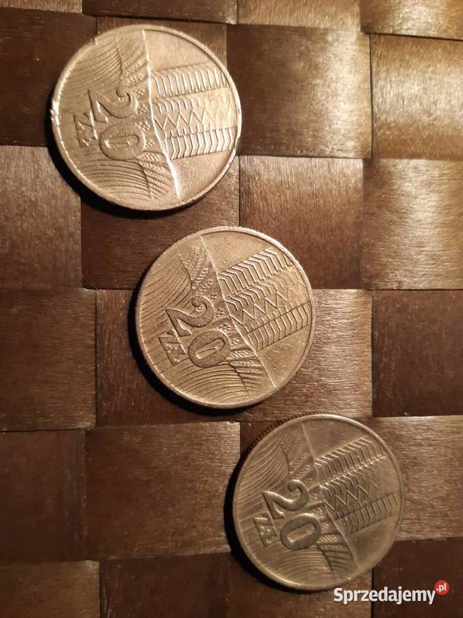 3 Monety PRLu 20 Wieżowiec i kłosy 1973 1974 Pruszków