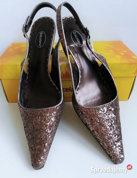 Brokatowe półbuty damskie Graceland w szpic z Katowice sprzedam