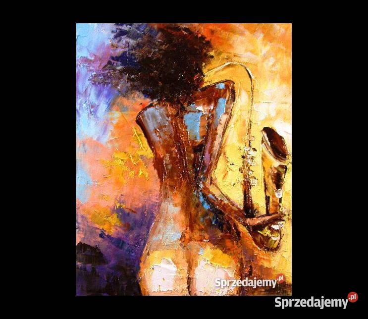 Jazz akt Obraz plejny 24x30 szpachla Warszawa