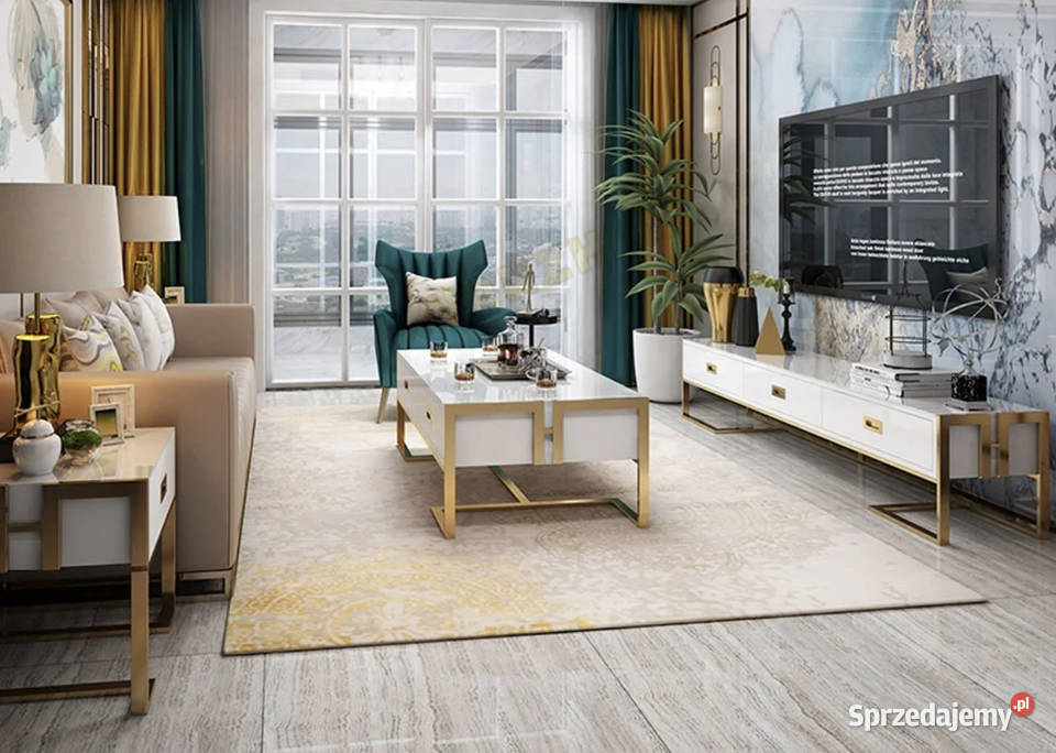 Szafka rtv złota nowojorska Exclusive White Golkowice