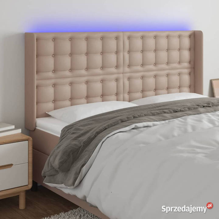 Zagłówek do łóżka z LED cappuccino 147x16x118128 Ramy i stelaże Warszawa