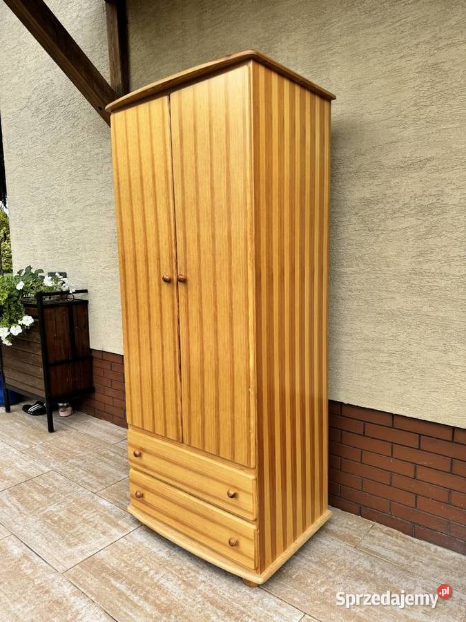 Szafa drewniana sosnowa 2 drzwiowa z szufladami mazowieckie Sulbiny