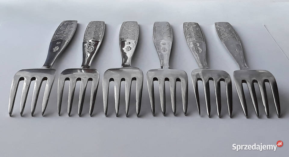 Widelce obiadowe 1 ROŚLINNY Gerlach sztućce PRL śląskie Dąbrowa Górnicza