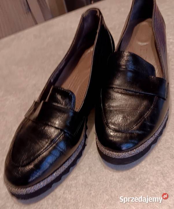 VENEZIA mokasyny skórzane na koturnie 24cm Opole