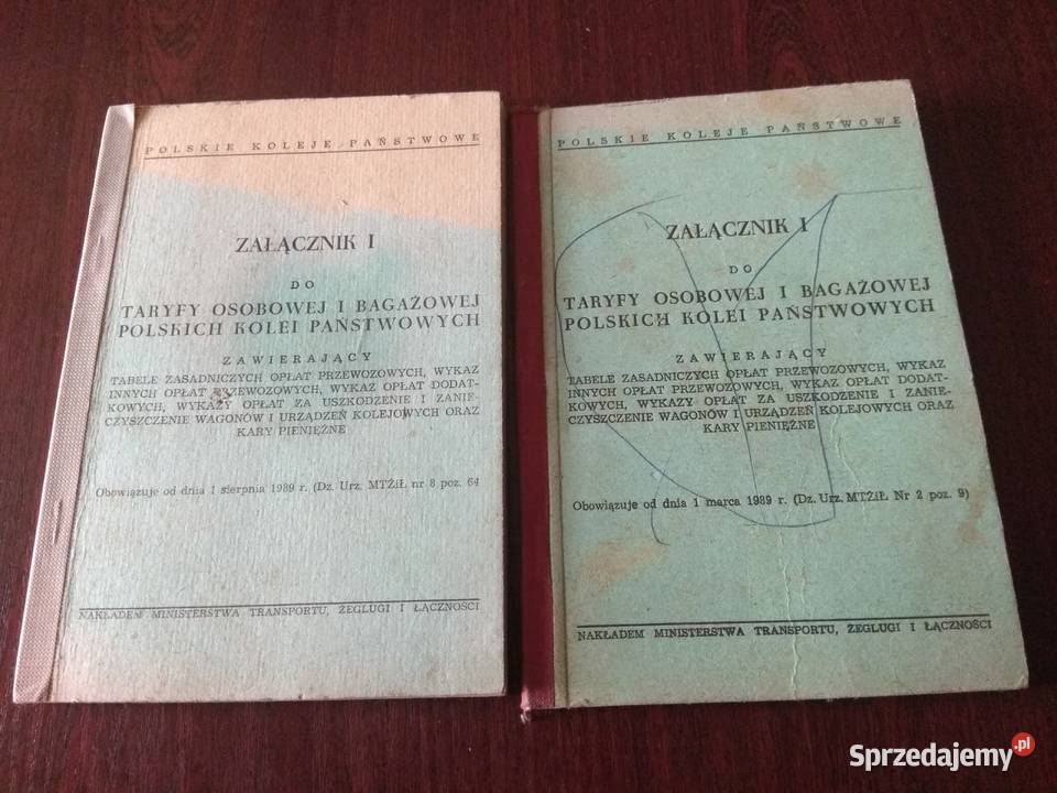 Załączniki do taryfy osobowej PKP 1957 Stalowa Wola