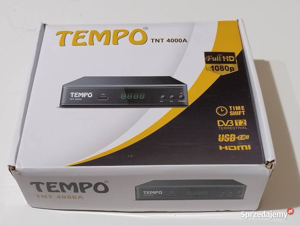 Dekoder Tuner DVBT2 Tempo TNT 4000A Komplet lubuskie Witnica sprzedam