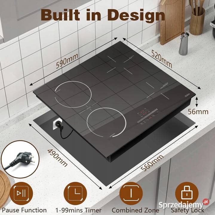 Hobsir Płyta indukcyjna z wtyczką 4 strefy 3500 mazowieckie Myszyniec