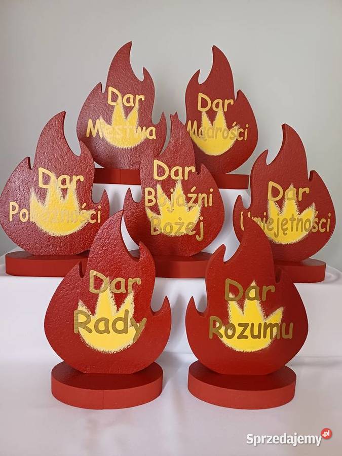 7 płomieni dary ducha Św dekoracja bierzmowanie Dobrzyca