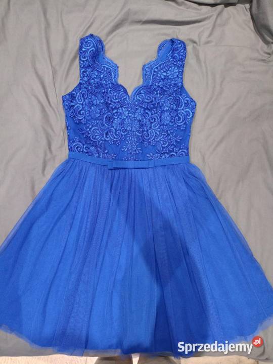 Sukienka śliczna tiul granatowa Radymno