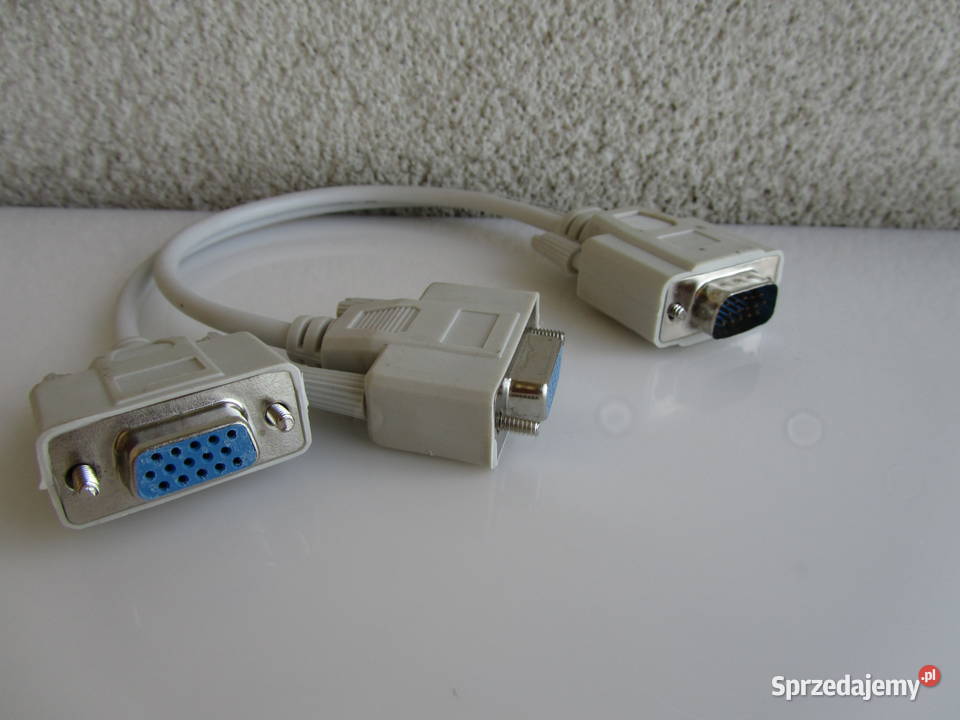 Kabel splitter VGA na 2 x VGA klonowanie obrazu kable, taśmy, przedłużacze Olecko sprzedam