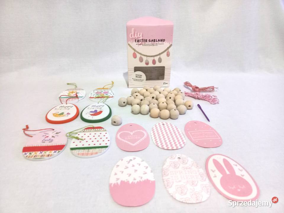 Girlanda wielkanocna DIY drewno kpl NOWE podlaskie Białystok