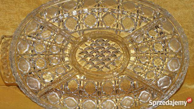 Duża patera kryształowa z przegródkami Wyposażenie wnętrz Inowrocław sprzedam