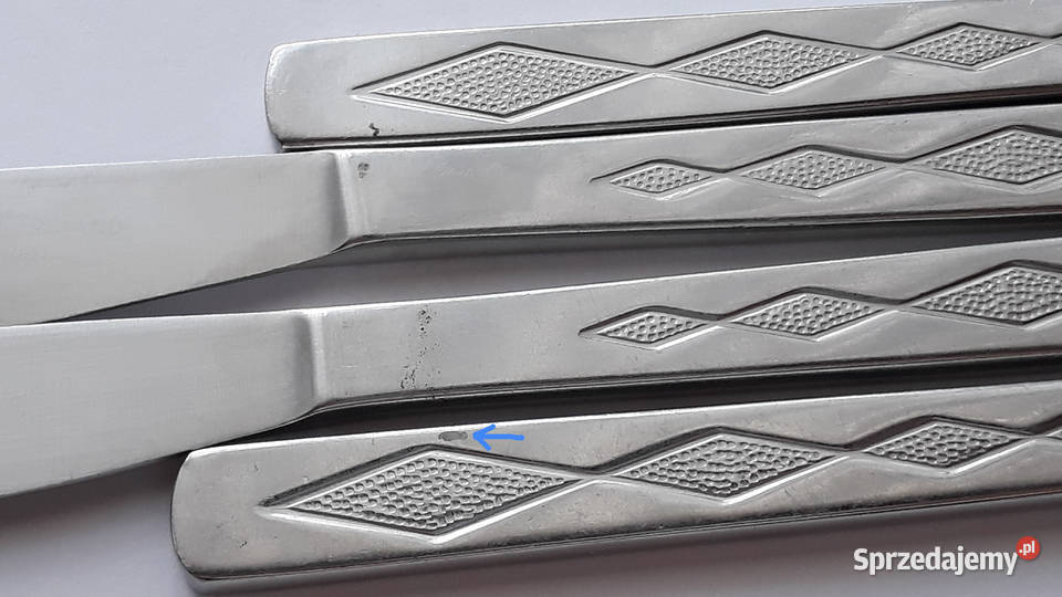 Noże obiadowe ROMBY KARO Gerlach sztućce PRL śląskie