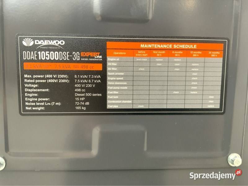 Agregat prądotwórczy Daewoo DDAE10500DSE3 nie dolnośląskie Janowice Wielkie