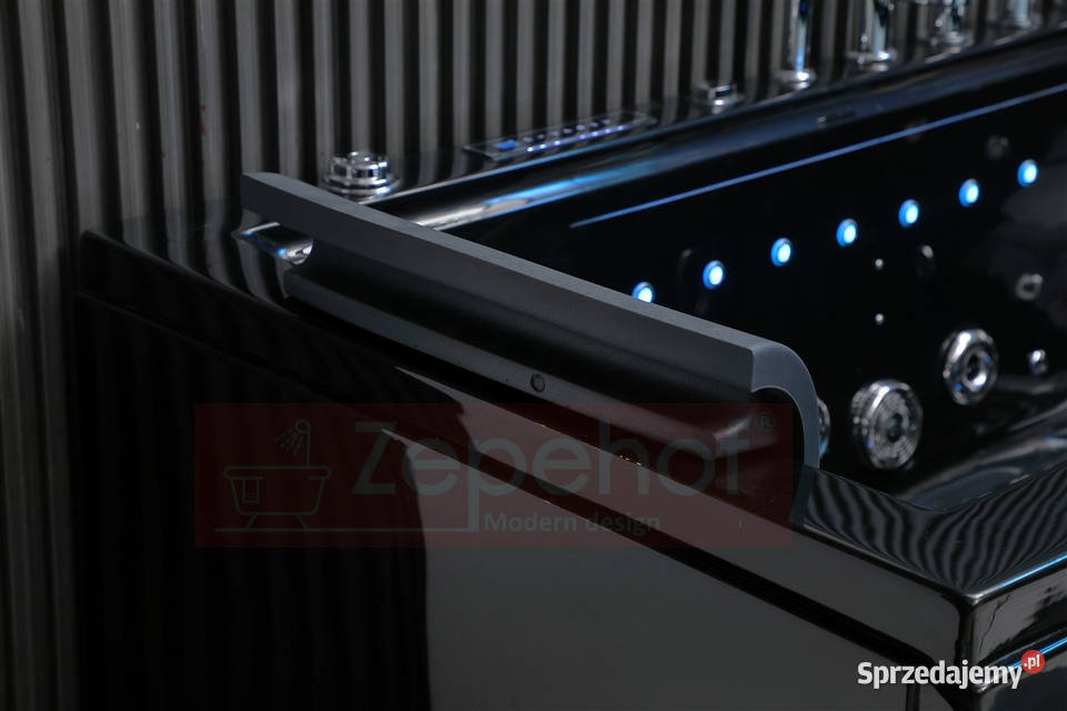 Czarna wanna z hydromasażem BCX602 prostokątna Grabówka