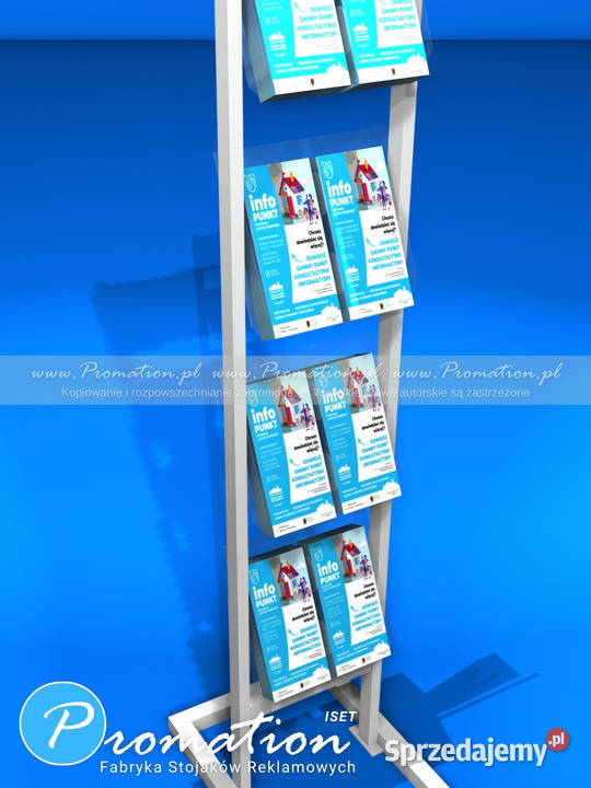 Biały stojak na ulotki reklamowe DL do biur Biuro Warszawa