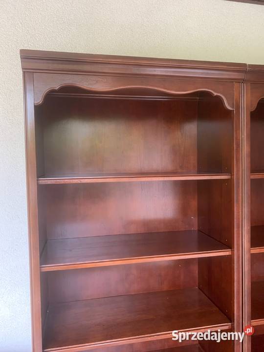 Drewniany regał biblioteczka stylowy ciemny brąz