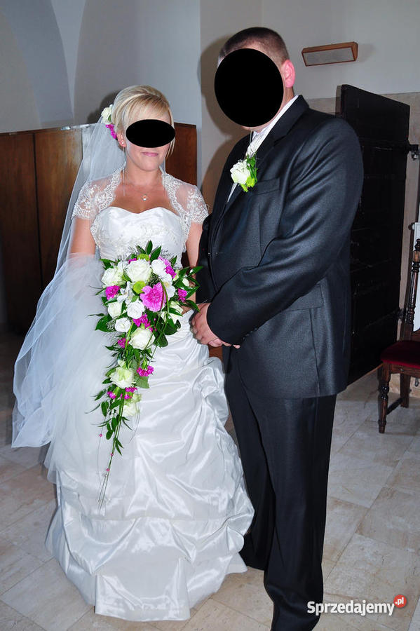 SUKNIA ŚLUBNA TAFTA INTELIGENTNA BOLERKO 38 M Warszawa sprzedam