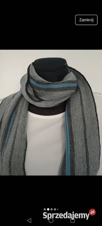Szalik szal długi szary jesień zima retro 2YK Krosno