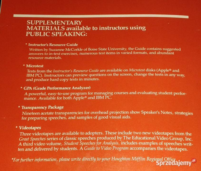 Public Speaking Instructors Resource Guide miękka Chełm