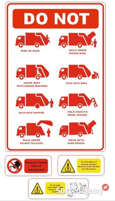 Zestaw naklejek na śmieciarkę małopolskie Kamionna