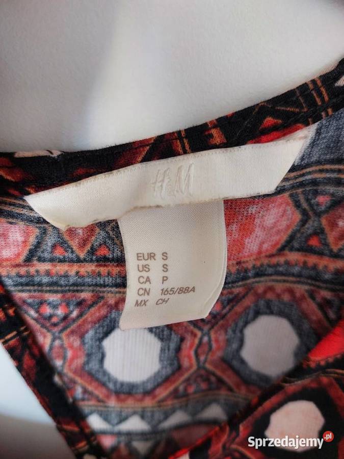 sukienka HM aztec rozmiar S kolorowa etno wzory H&M wielkopolskie Poznań