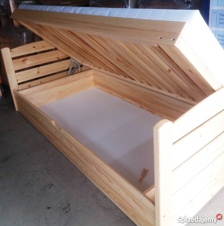 Łóżko 90x200 drewno sosnowe z materacem - nowe