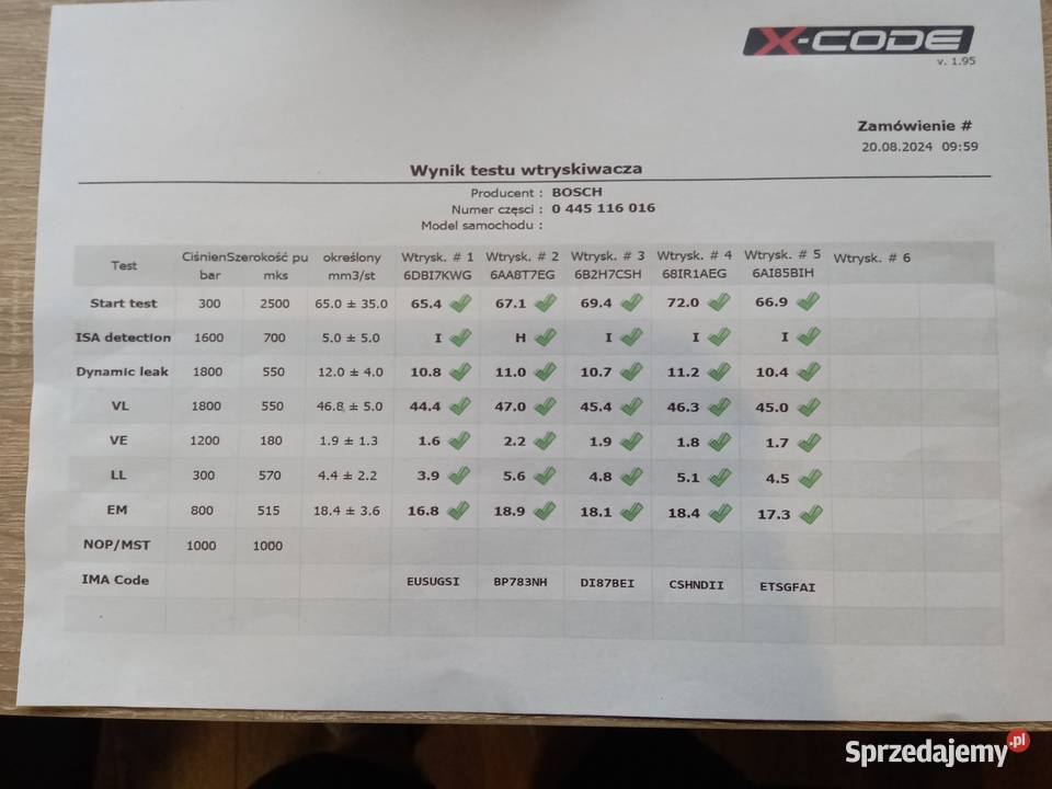 Wtryskiwacz wtrysk Volvo 0445116016 31272690 Układ paliwowy Zduńska Wola