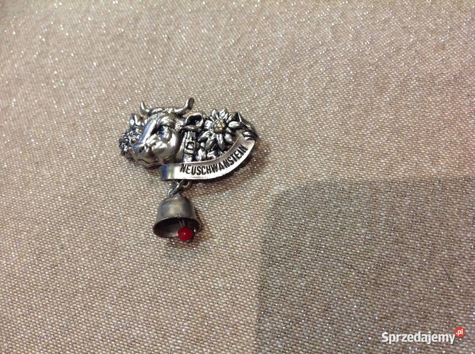 Przypinka Broszka Vintage Metalowa Krowa z