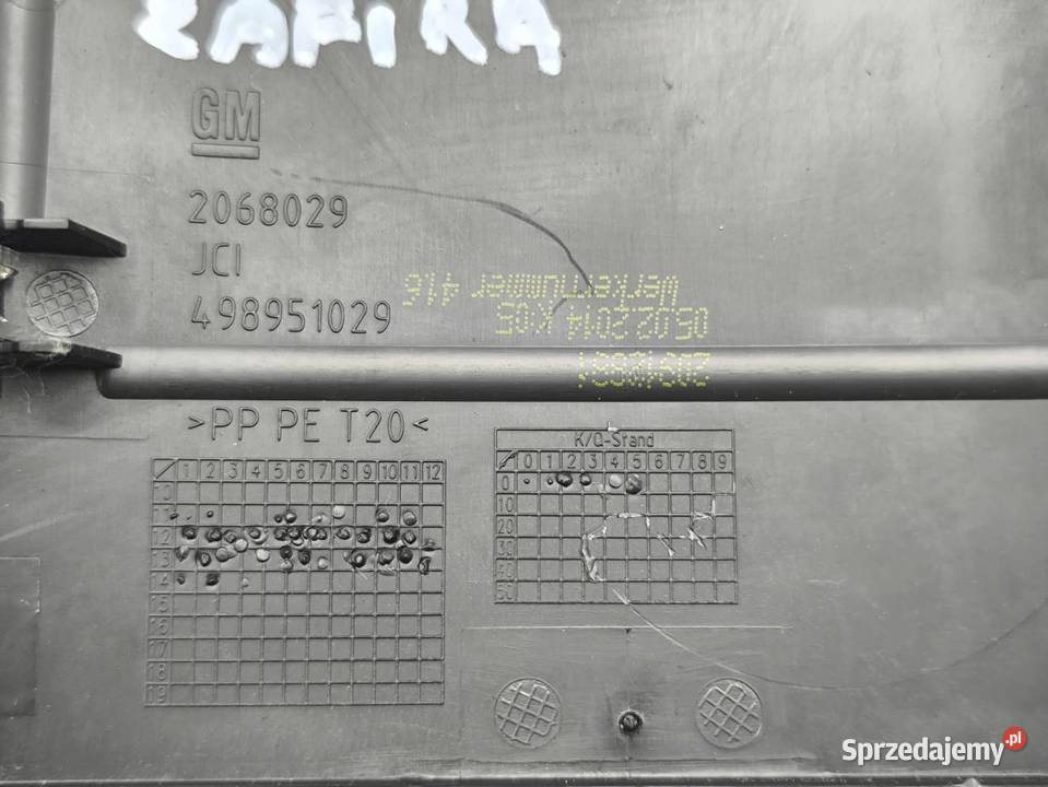 OSŁONA TUNELU TYŁ GNIAZDO OPEL ZAFIRA C TOURER wielkopolskie