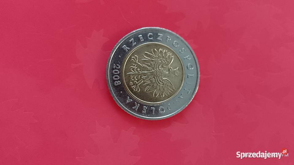 Moneta 5 2008 najniższy nakład 5 mln śląskie Jastrzębie-Zdrój
