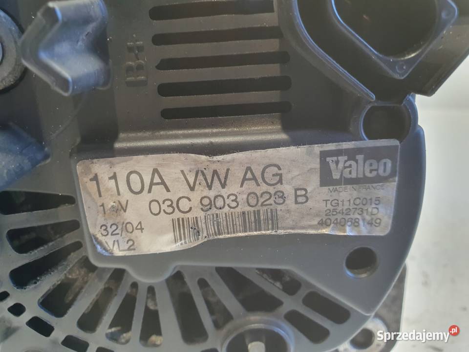 ALTERNATOR VW Golf V 16 FSI valeo 03C903023B osobowe Chełm