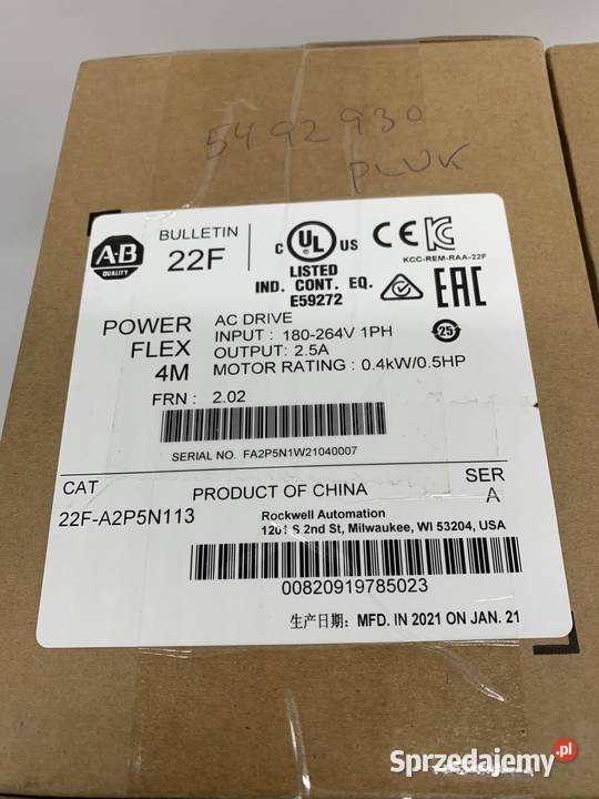 Allen Bradley 22FA2P5N113 Inverter 1f 04kW Warszawa