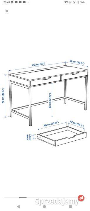 Biurko duże szare Ikea Alex Lubliniec