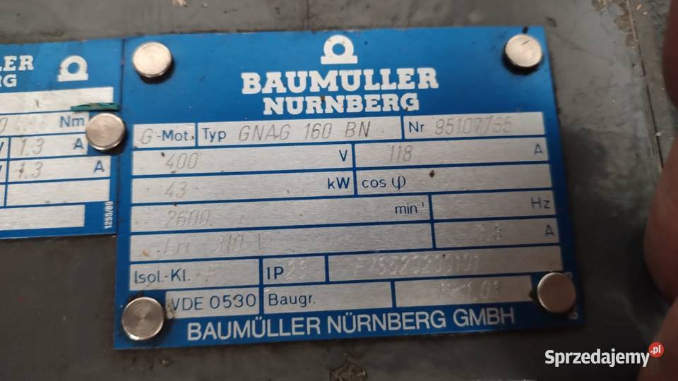 Silnik główny motor BAUMULLER GNAG 160 bN 43KW Nowy Tomyśl