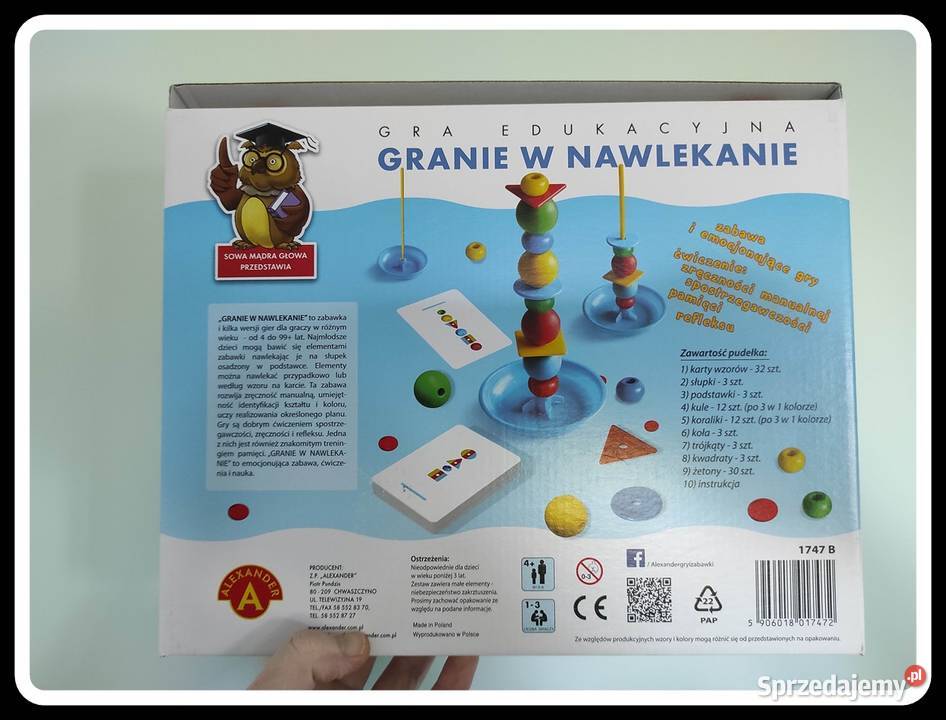 Granie w nawlekanie rozwój motoryki małej sowa Edukacyjne Płock