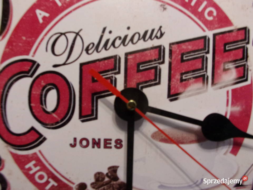 Duży stylowy zegar scienny COFFEE Delicious