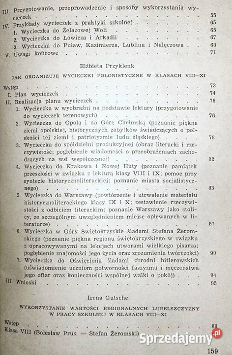 Szkolne wycieczki polonistyczne Władysław lubelskie Chełm sprzedam