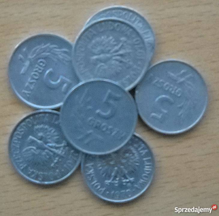 POLSKA5 GROSZY1970 rALzzmSIEDEM SZTUKŁADNE Legionowo