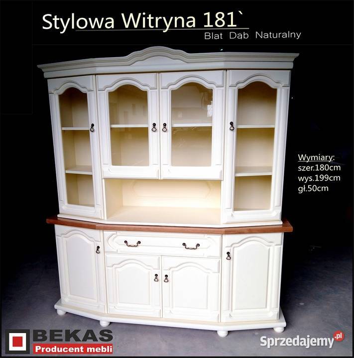 PROMOCJA Stylowy Kredens 181 Witryna Biały Dąb Nowy Sącz